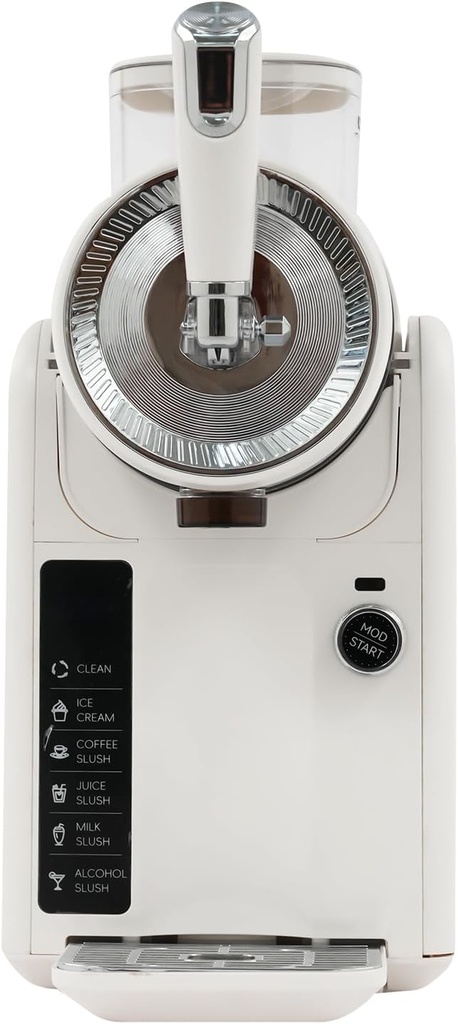 Frozen Drink Machine 0.48Gal Professional Frozen Drink Maker with 6 Modes & Led Display & Ice Cream Mold Frozen Drink & Slushie Machine for Restaurants, Hotels, Snack Bars（Beige 185 w）