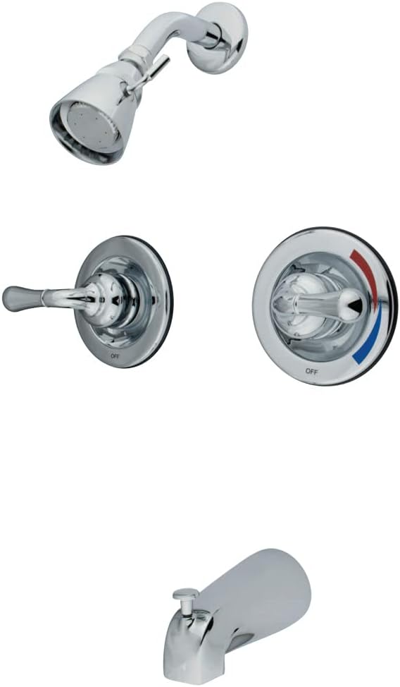 Kingston Brass KB671 Twin Handles Tub Shower Faucet, Polished Chrome