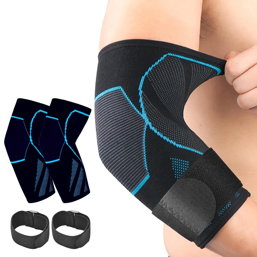 Arm & Elbow Compression Sleeve(1 Pair)，Tennis Elbow Braces for Tendonitis and Tennis Elbow，Arm Guards Supports golfer ，tennis elbow relief for women & men,elbow sleeve for weightlifting