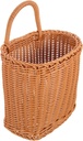 Rustic Hanging Flower Basket Woven Imitation Rattan Storage Organizer with Handle for Kitchen and Living Wall Decor Pastoral Style Woven Basket for Home Storage and Decoration