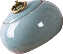 250ml Vintage Green Glazed Ceramic Canister with Lid for Tea Storage Airtight Kitchen Storage Jar Multi-function Ceramic Tea Container for Home and Pantry