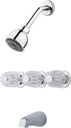 Pfister 3-Handle Tub & Shower Faucet with Metal Verve Knob Handles in Polished Chrome