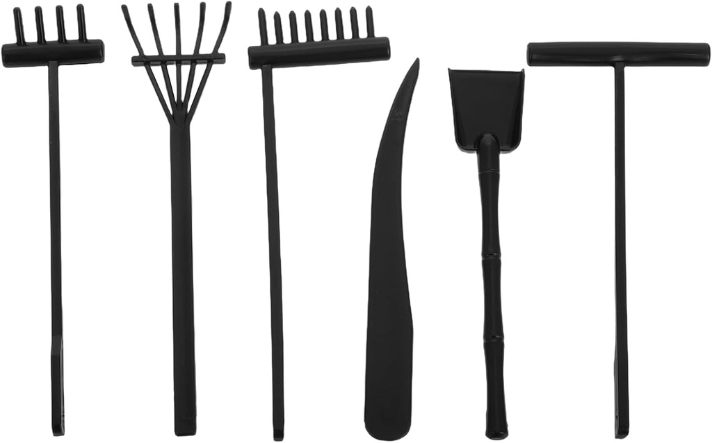 VANZACK 6pcs Mini Zen Garden Rake Versatile Plastic Rakes for Meditation and Crafting for Creating Lines Waves and Patterns Zen Gardens and Sandboxes