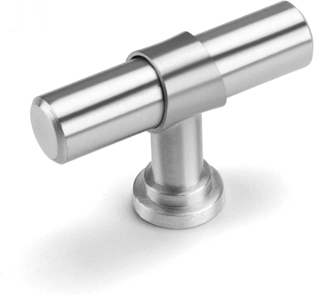 homdiy 25 Pack Brushed Nickel Cabinet Knobs Single Hole Silver Dresser Pulls T Bar Drawer Kitchen Hardware