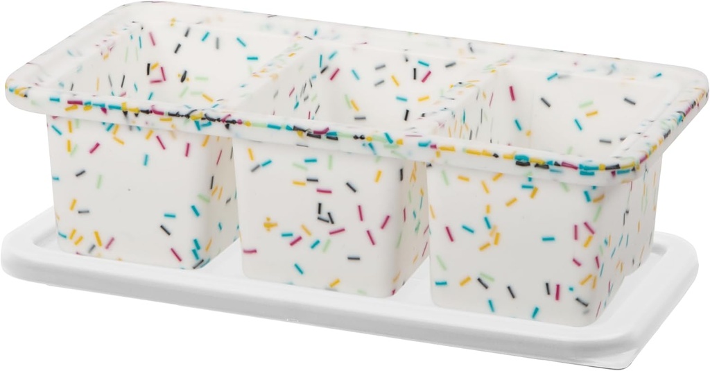 OGGI Prep & Portion Silicone Freezer Trays with Lid - Freezer Molds for Food, Ice Cube Tray, Food Prep Containers, Freezer Storage Containers, for Soup, Smoothie Cubes, Sauce, Broth, Leftovers - 1 Cup