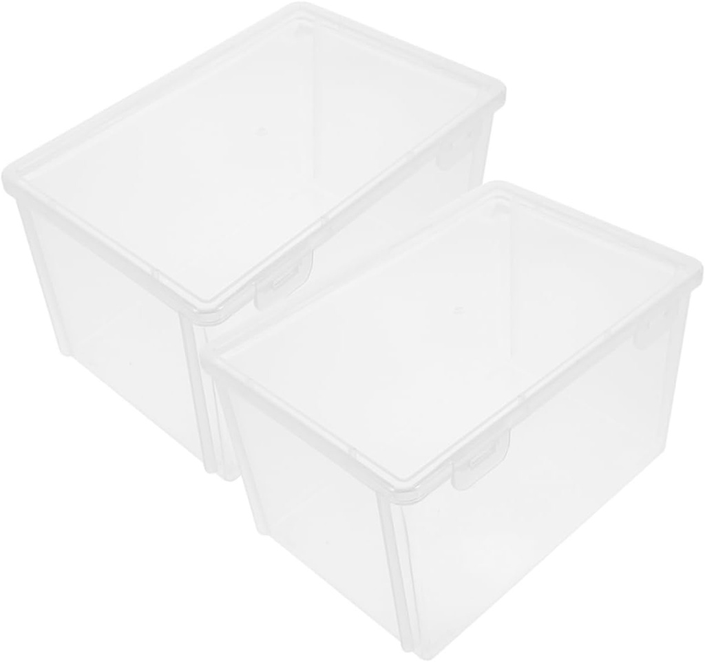 Garneck 2pcs Airtight Crisper Boxes Storage Bins Lids for Meal Prep Containers Reusable