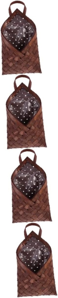 4pcs Rustic Wall Hanging Woven Basket for Flower Arrangement Storage Decorative Basket for Kitchen Home Organizer Versatile Wall Decor with Pastoral Style