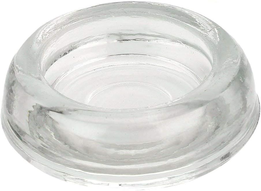 Set of 12 Clear Glass Furniture Coasters – 3 Inch Round Handcrafted Caster Cups for Tables, Chairs, Sofas – Elegant Floor Protectors for Hardwood, Carpet, Tile, Slate - Furniture Cups by A29