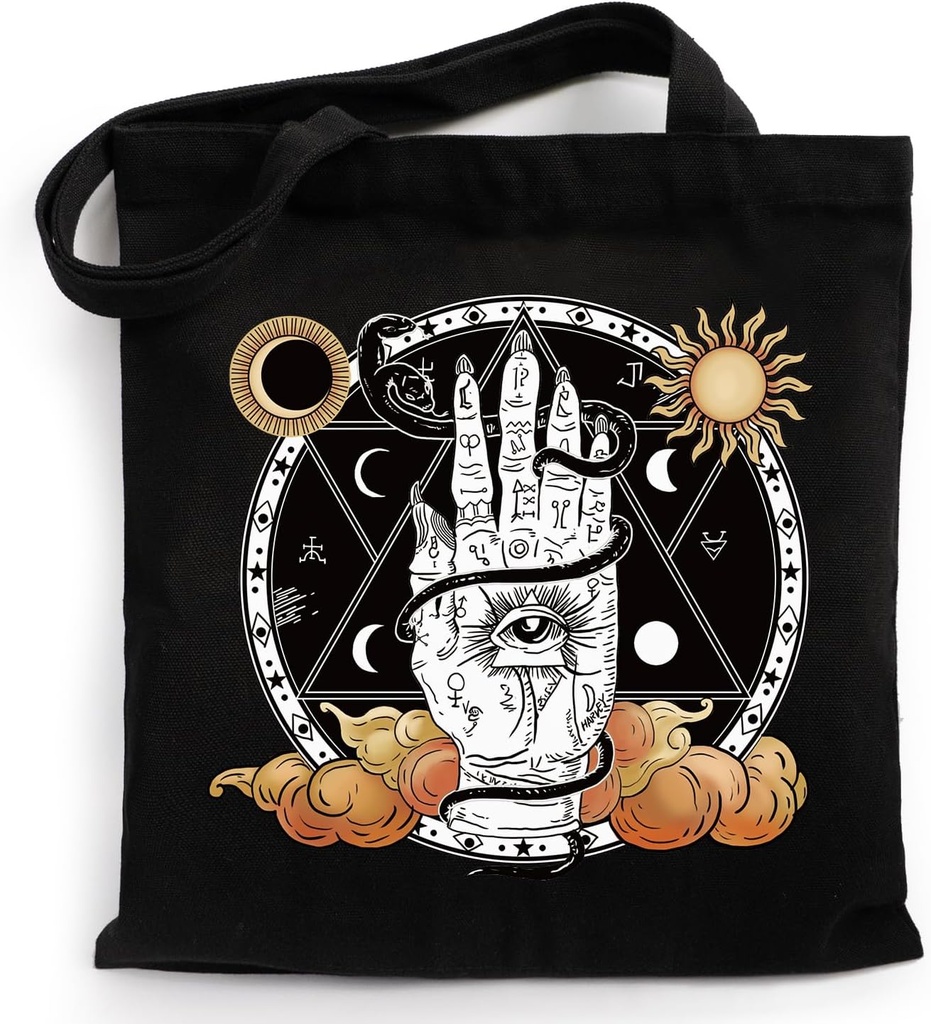 Black Canvas Tote Bag for Woman Man Aesthetic Canvas Tote Reusable Shoulder Bag Casual Vacation Shopping Work Gym