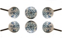 TRINCA-FERRO Set of 6 Door Knobs Interior/Exterior Knobs for Drawer Pull Cabinet Dresser Drawers Decorative Modern Ceramic Knobs for Kitchen Bedroom Bathroom : Light Blue (Dhami)