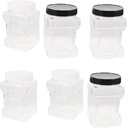 6pcs Transparent Plastic Storage Jars with Lids Food Containers for Honey Jam and Spices and Versatile for Home Use and Parties