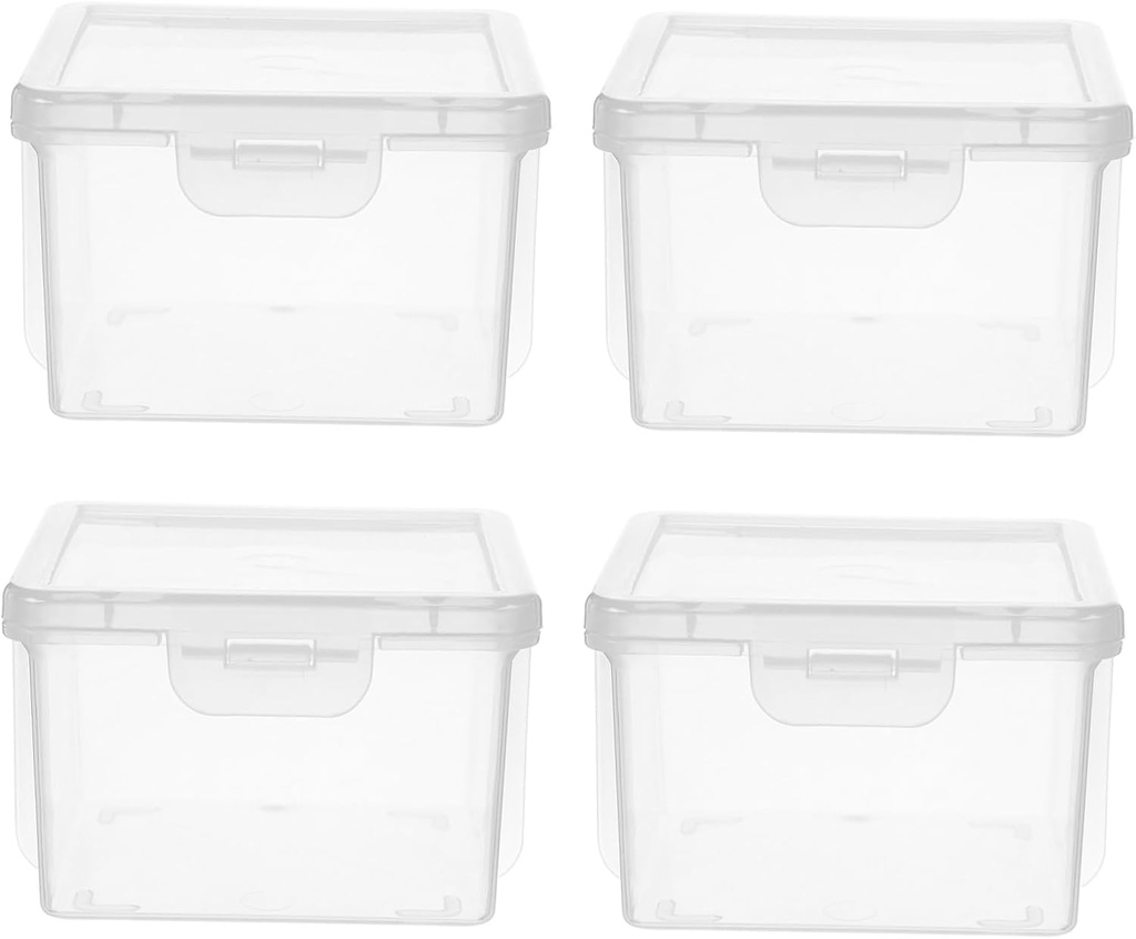 4pcs Airtight Bread Storage Container Set Plastic Bread Box for Homemade Kitchen Counter Organization for Loaves and Spices