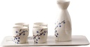 Sake Set Japanese Sake Pot Set Traditional Sake Cup Hand Painted Design Porcelain Pottery Ceramic Crafts Wine Glasses Cups 6 Piece,H,practical