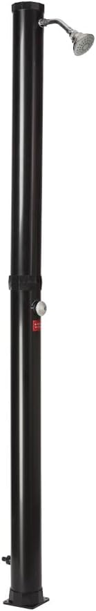 BlueBay 4.8 Gallon Outdoor Solar Heated Shower, Black Poolside Shower with 360° Rotating Shower Head, for Beach Pool Backyard