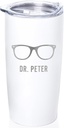 Lifetime Creations Engraved Personalized Eye Doctor Stainless Steel Tumbler 20 oz (White) - Custom Gift for Optometrist Office, Ophthalmologist, Optician, Optometry School Graduation