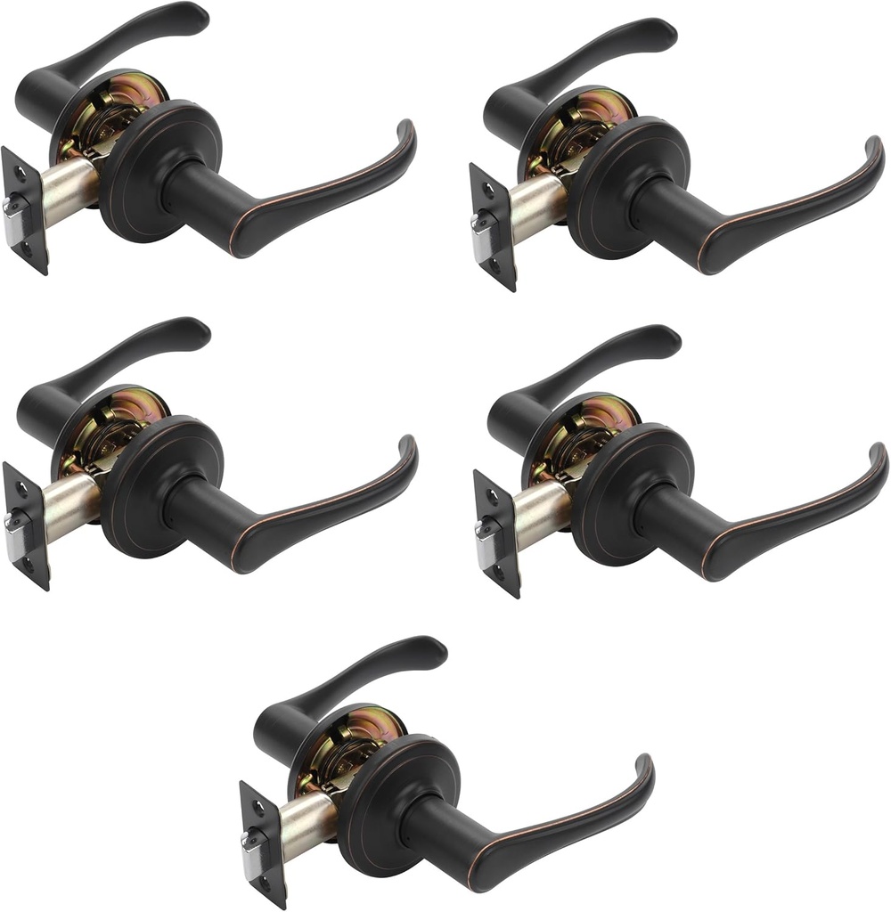Dynasty Hardware VAI-82-12P Vail Lever Passage Set, Aged Oil Rubbed Bronze, Contractor Pack (5 Pack)