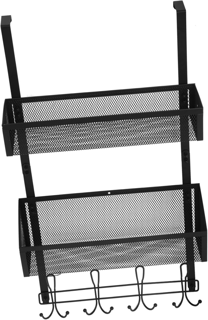 Unomor Door Hanging Organizer with Hooks Multi-Layer Mesh Storage Basket for Kitchen Bathroom and Bedroom Over Door Bathroom Storage Solution