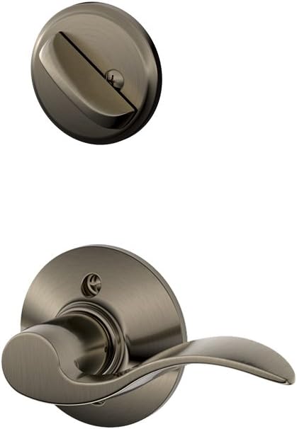 Schlage F59 Acc 620 LH Accent Interior Left-Handed Lever with Deadbolt, Antique Pewter