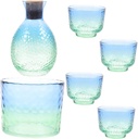 Gatuida Authentic Japanese Sake Set Glass Sake Bottle and Cups Set for Lovers and Home Entertaining