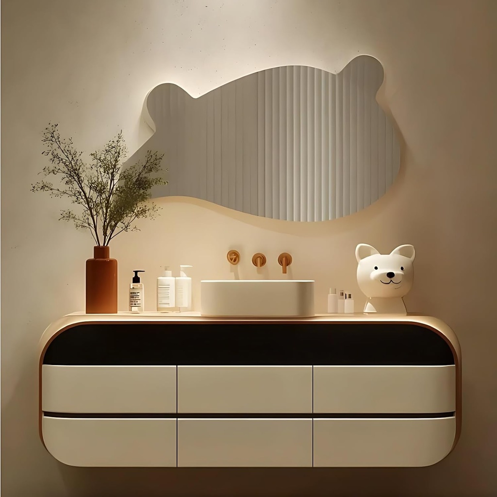 86" Bathroom Vanity with Sink - Modern Bathroom Sink Cabinet, Double Sink Bathroom Vanity with Smart Defogging Mirror, Multi-Layer Thickened Solid Wood Panel - Complete Accessories, Wood