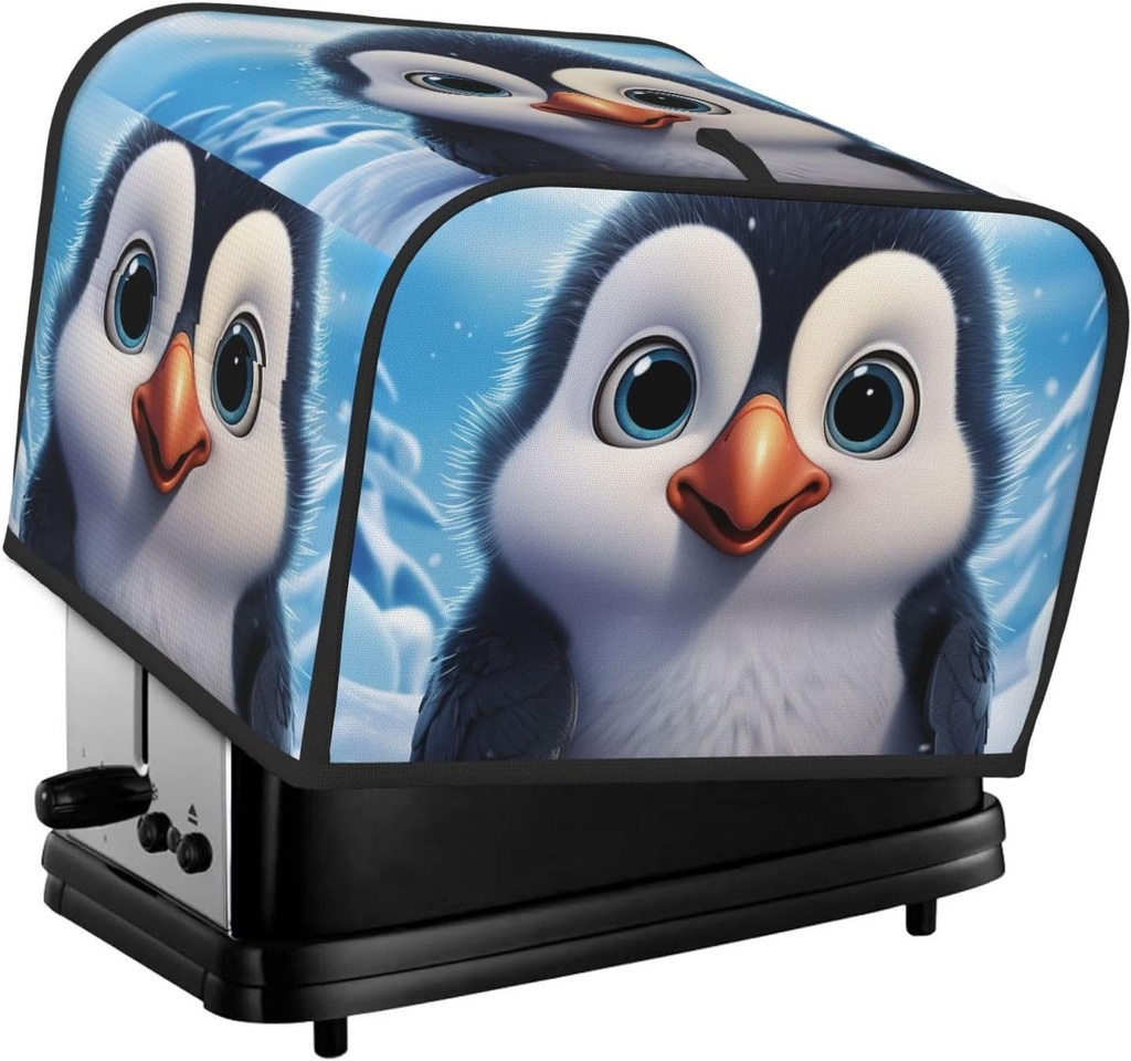 4 Slice Toaster Covers Bread Machine Cover Quilted Dustproof Fingerprint Protectors Small Washable Appliance Cover Cartoon Cute Penguin Bread Maker Dust Protection Universal Size