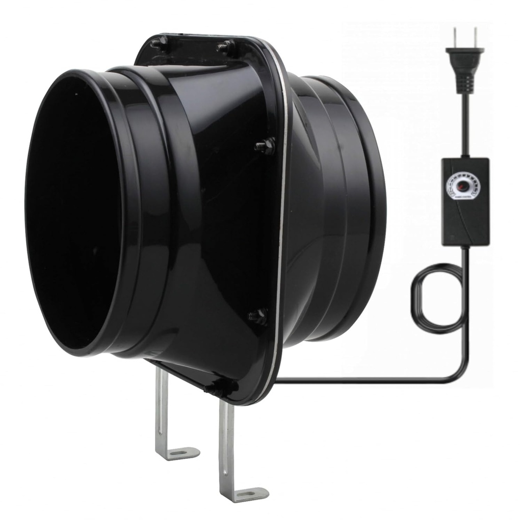 6 Inch Inline Duct Ventilation Exhaust Fan 412 CFM Duct Intake Fan High Efficiency Air Fan Quiet Copper Motor for Ducting Vents Bathroom Kitchen Grow Tents Hydroponics (6 Inch-412 CFM)