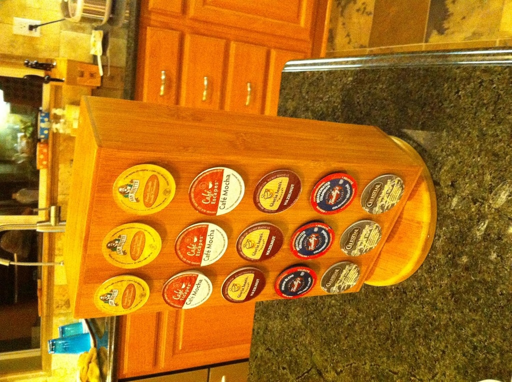 Lipper International Bamboo 30-Pod Coffee Revolving Organizer