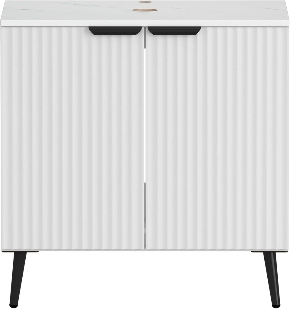 Bathroom Vanity Without Sink，30" White Modern Freestanding Storage Cabinet with 2 Soft Closing Doors, Freestanding Cabinet with Metal Handles