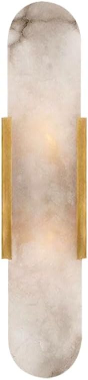 Modern Home Decoration White Marble Wall Sconce White Alabaster Sleek Unique Wall Light Bathroom Vanity Light Fixture Long Bedroom Wall Lamp Modern Lighting for Living Room Hallway