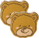 2pcs Bear Shape Tinplate Candy Jar Storage Box for Biscuits Cookies Christmas Cookie Box Lids