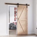 FREDBECK 32in x 80in Sliding Barn Door with 5.5FT Barn Door Hardware Kit Included Wood K Shape Solid Spruce Panel Need to Assembly