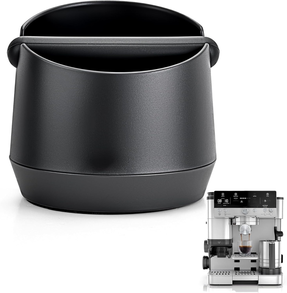 Knock Box Compatible with Espresso Machine, Large Capacity Black Coffee Knock Box for Ninja Espresso Machine Accessories