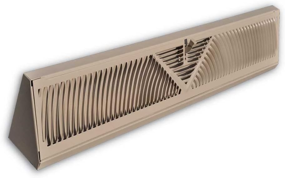 Stamped Steel 24 inch Brown Baseboard Register, 120