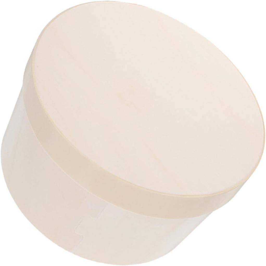 SECFOU Round Wooden Cake Box Lid Cheesecake Container for Desserts Safe and Sturdy Design for Baking and Transportation Multi-use Wooden Dessert Carrier