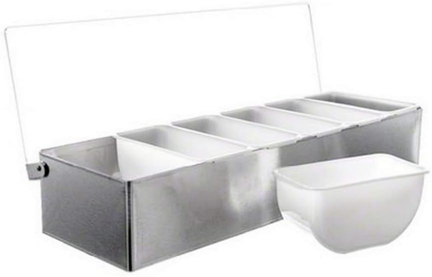 TableCraft Condiment Caddy, Pizza Topping Station, Stainless Steel Base