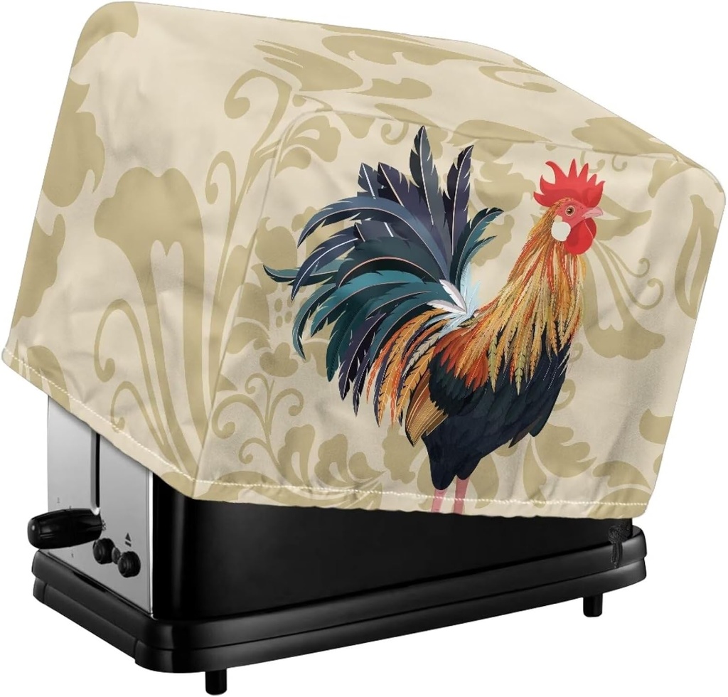 Rooster Print 2 Slice Toaster Appliance Cover Bakeware Protection Kitchen Appliance Cover to Keep Kitchen Appliance Clean Bread Toaster Cover for Kitchen Appliances Decor