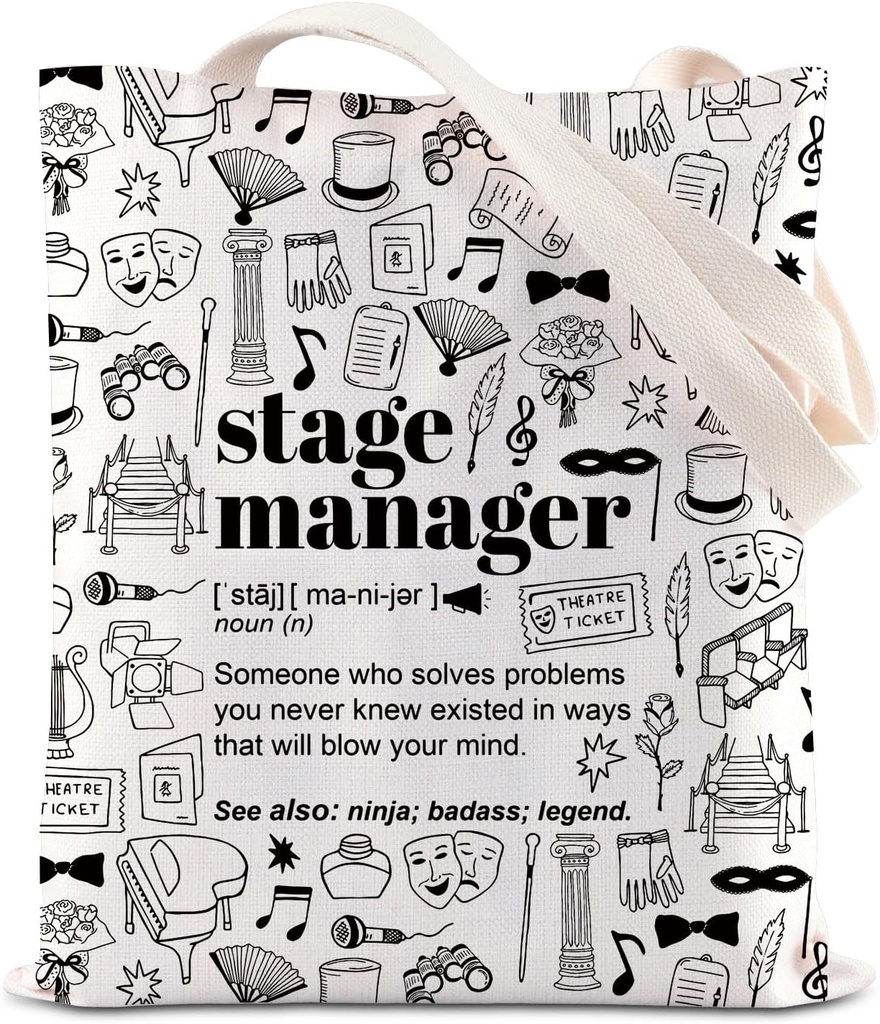 TGBJE Stage Manager Tote Bag Stage Director Grocery Bag Broadway Musical Theater Assistant Gift For Stage Crew