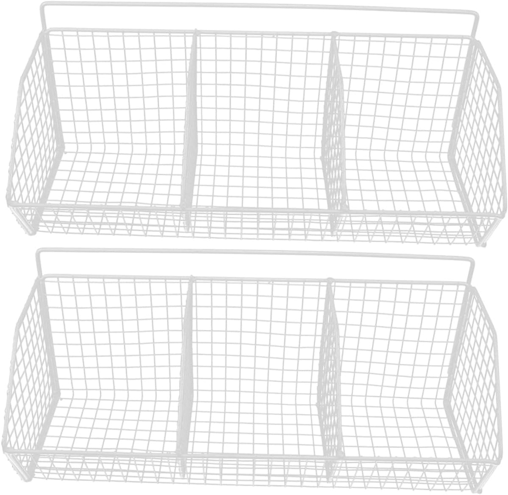 OUNONA 2pcs Hanging Kitchen Baskets Wall Hanging Basket Storage Holder for Kitchen Storage