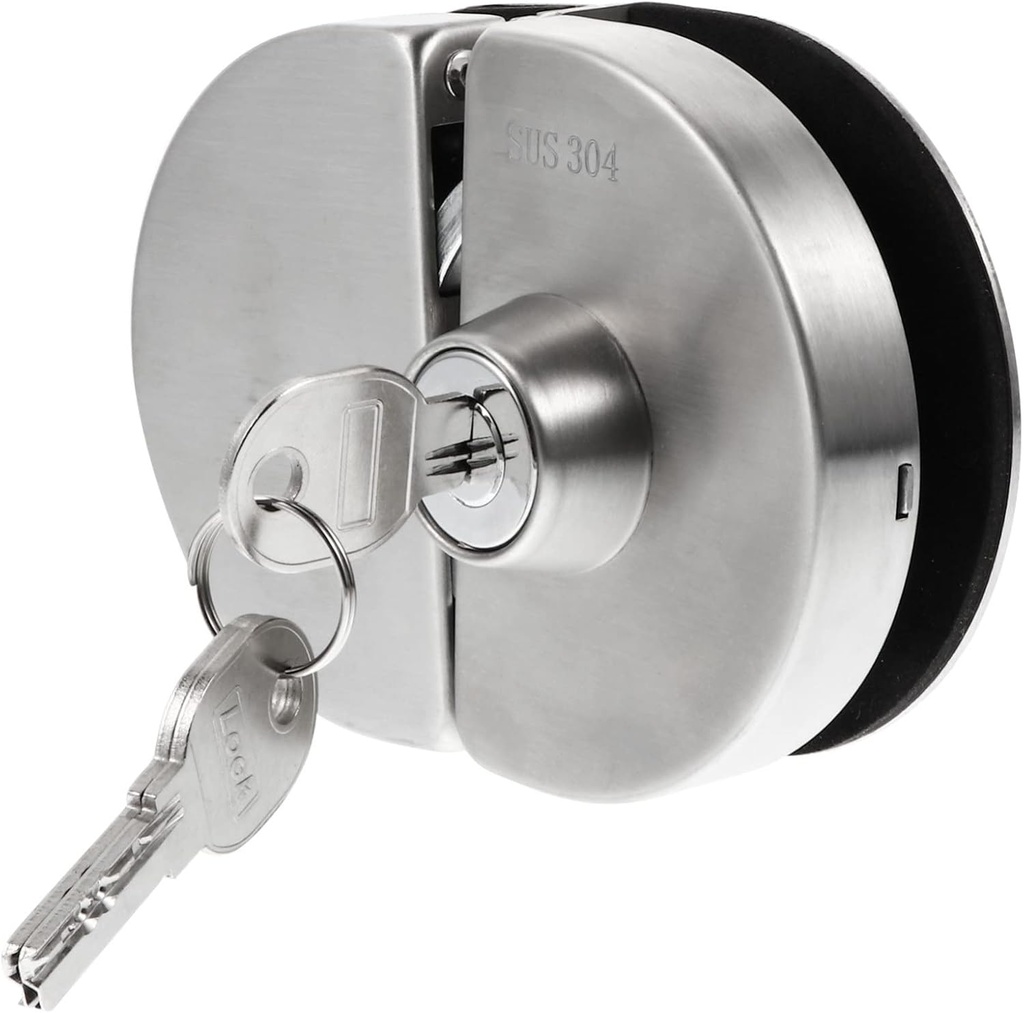 Artibetter Glass Door Lock Latch No Drill Installation Double Bolt Theft Security Lock Keys for Home Office and Commercial Use
