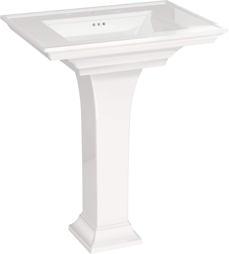 Town Square S Pedestal Sink- 8" Centers in White