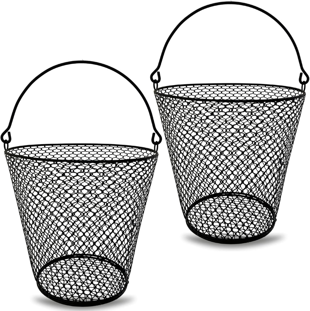 Chicken Wire Basket with Handle (2 Pack) - Ideal for Golf, Gardening, Home Organization, and Eggs