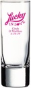 Personalized Color Printed Tall Shot Glass - Lucky In Love - Fuchsia - 12 pack