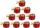 Cabilock 10Pcs Christmas Candy Tins with Bow and Berry Tinplate Empty Tins Xmas Card Tin Box Cookie present Tins Cosmetics Jar for Christmas Party Favor Supplies Red