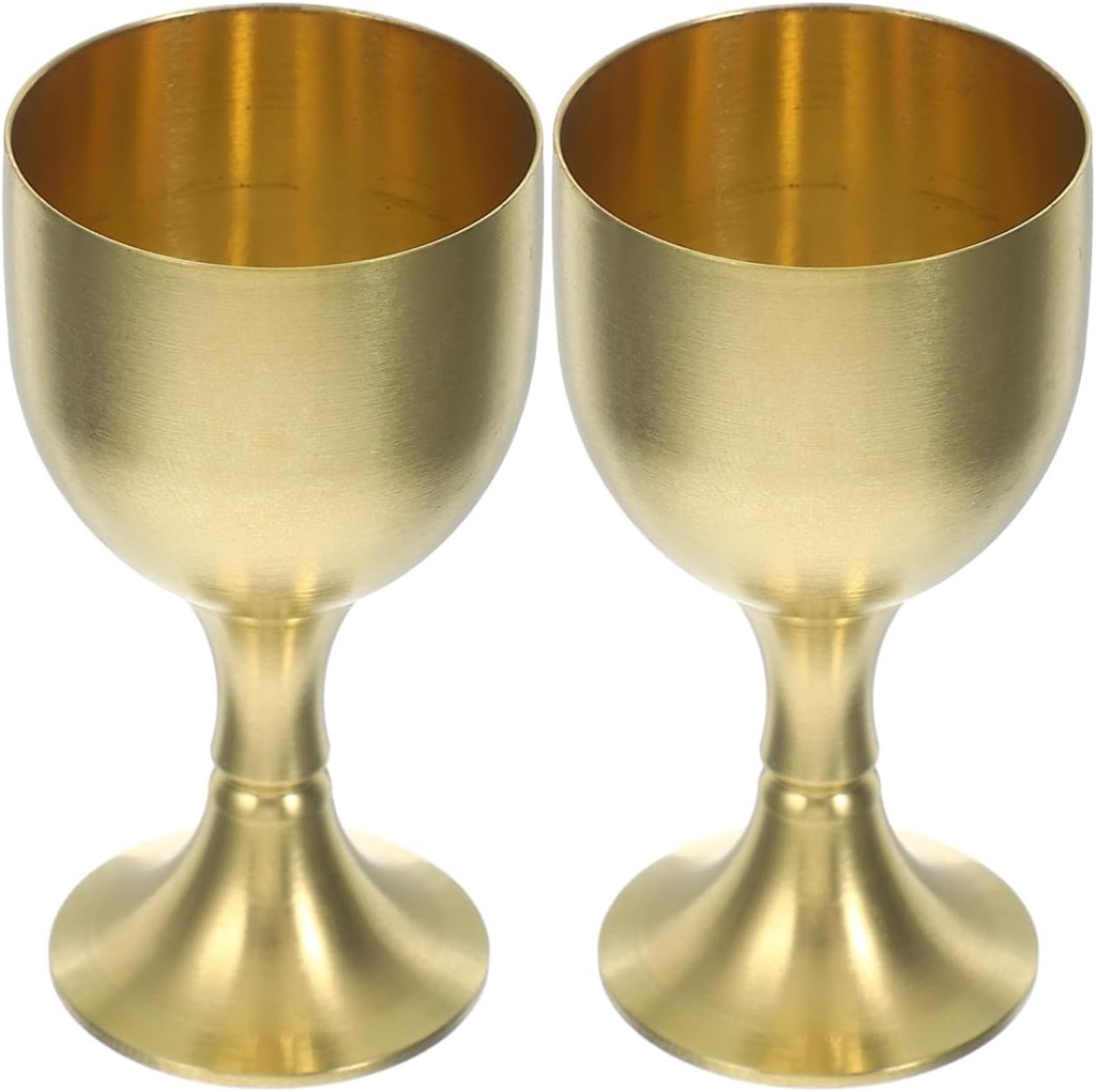 PRETYZOOM 2pcs Brass Chalice Goblets Wine Glasses Vintage Chalice Medieval Goblet Renaissance Wedding Anniversary Drinkware
