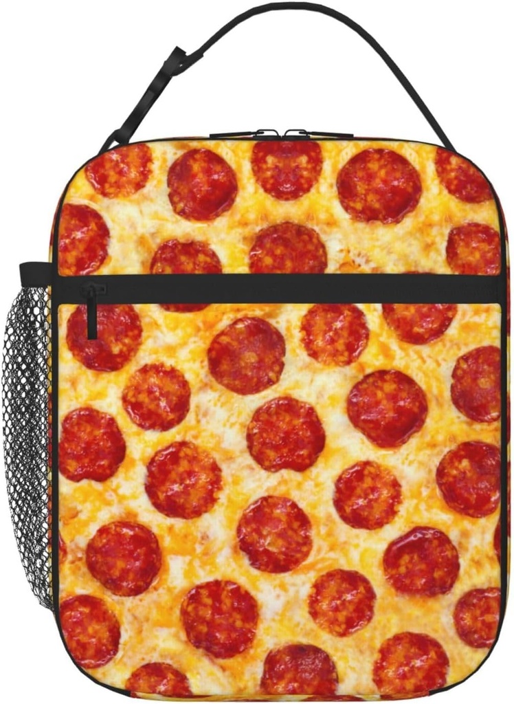 Novelty Pizza Food Insulated Lunch Bag Reusable Cooler Lunch Box Portable Leakproof Thermal Container Tote Bags for Girls Boys School Travel