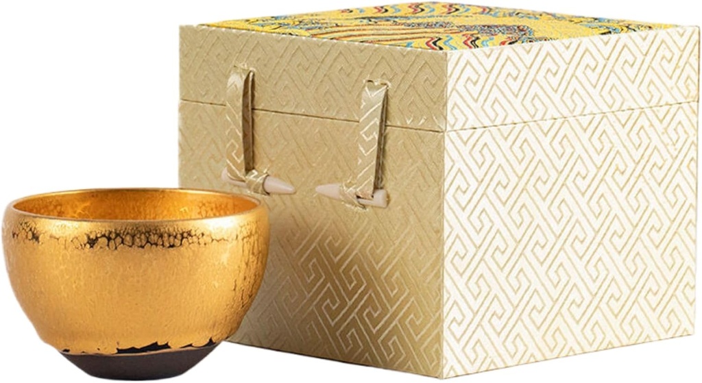 Z588 黄金建盏金油滴建盏名家手工鎏金杯 Tea Set Sake Cup 家用送礼品茶杯建阳铁主人杯 Loose Leaf Tea cup