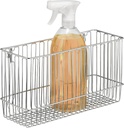 iDesign Classico Steel Wire Over-The-Cabinet Door Hanging Storage Basket - 5.2" x 11.4" x 13.4", Chrome