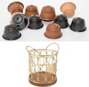 Coffee Pod Holder, Round Coffee Pod Basket K Cup Holder K Cup Organizer Coffee Capsule Holder Coffee Creamer Holder for Cafe Kitchen Countertop (Gold)