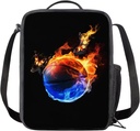 Uasibuni Kids Lunch Bag,Cool Flame Basketball Print Insulated Lunch Bag for Teen Girl Boy,Lunch Boxes for Kids with Water Bottle Holder for School,Lunch Pack Lunch Tote Toddler