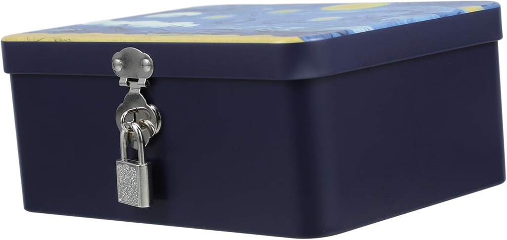 Large Decorative Cookie Jar Storage Box with Lock for Candy Cookies and Snack Airtight Tin